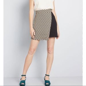 1960s inspired asymmetrical mini skirt